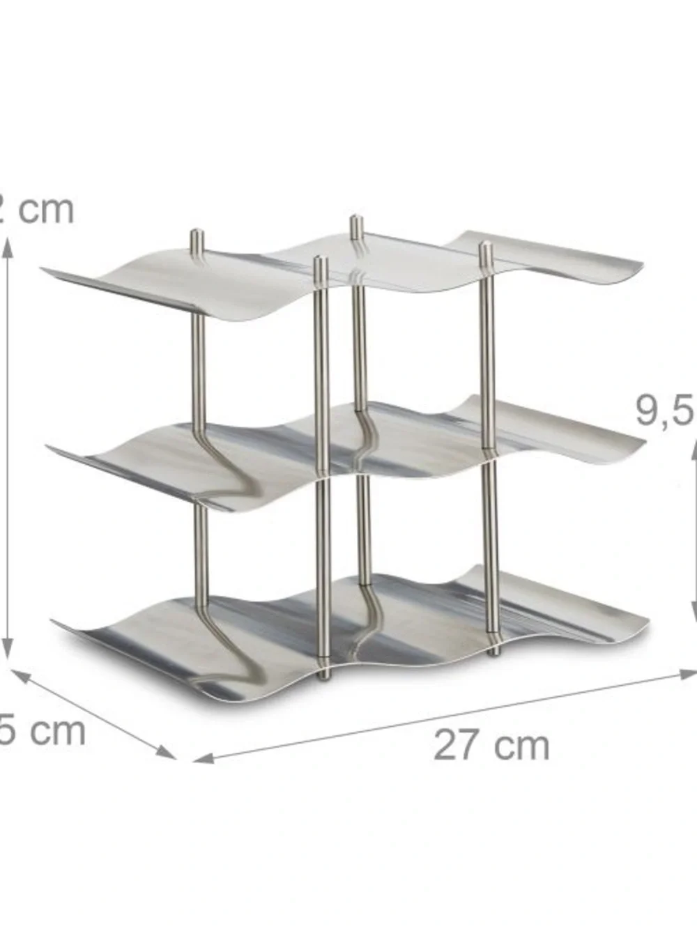 Stainless Steel 9 Wine Bottle Wavy Storage Rack